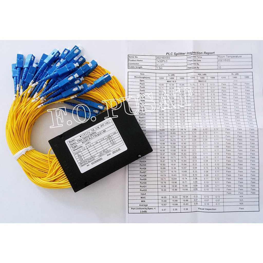 Passive splitter 1:32 fiber optic SC- UPC MODULAR