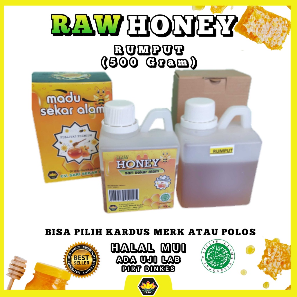 PROMO 500 Gram madu nektar rumput murni | Raw honey free dus