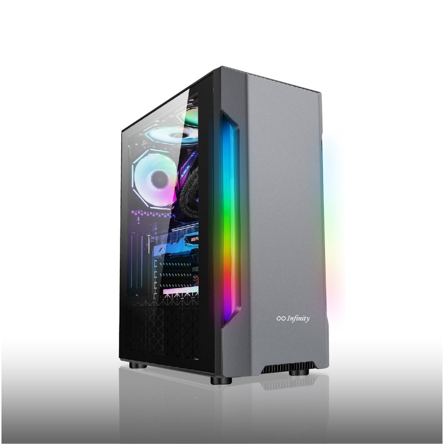 Casing INFINITY FLASH V2 Tempered Glass ATX mATX Gaming Case