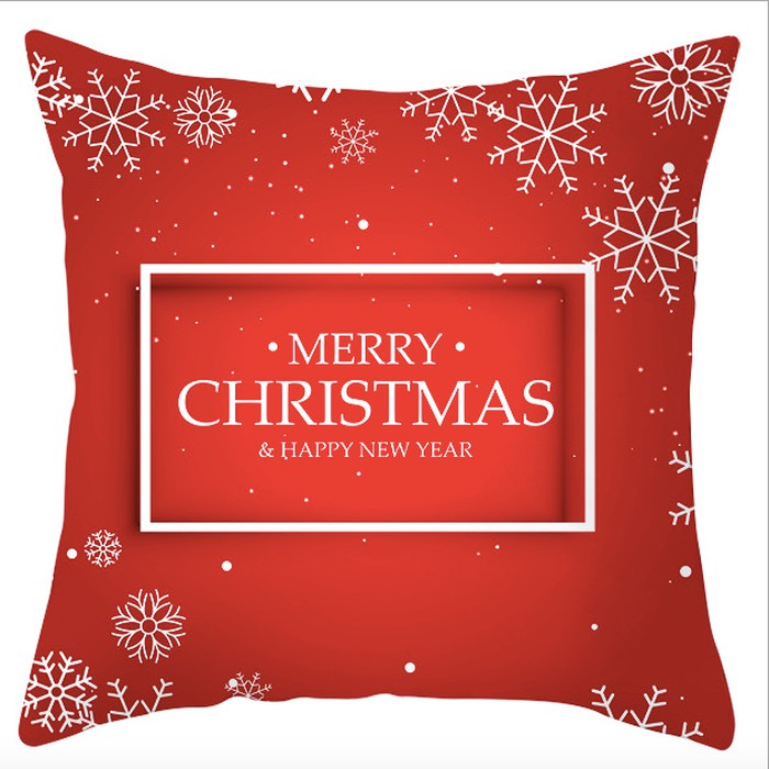 Sarung Bantal Sofa 45X45 Nuansa Natal Dekorasi Christmas Motif 1