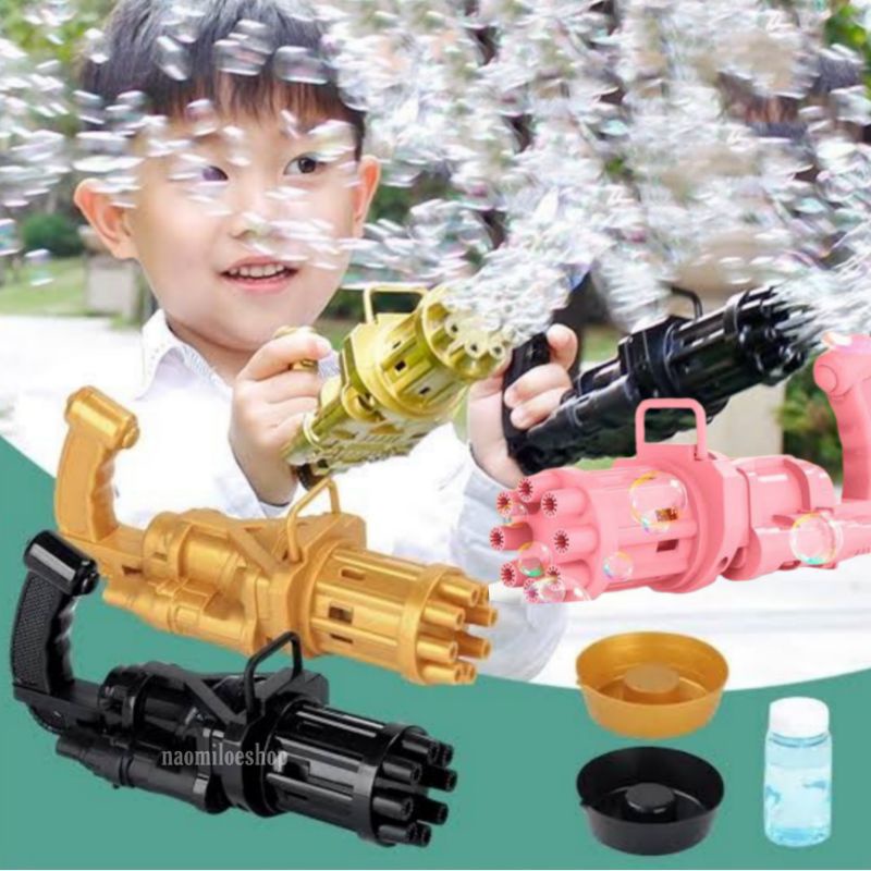 pistol bubble gatling gun / bubble blower machine / mainan mesin