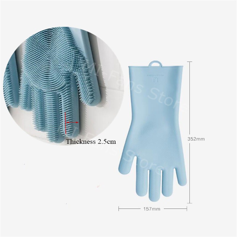 Xiaomi Mijia JJ Sarung Tangan Cuci Sikat Magic Silicone Cleaning Gloves HO004 - Blue