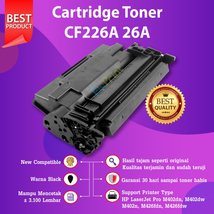 Cartridge Toner Compatible HP CF226A 26A Printer HP Laserjet Pro M402dn M402dw M402n M426fdn M426fd