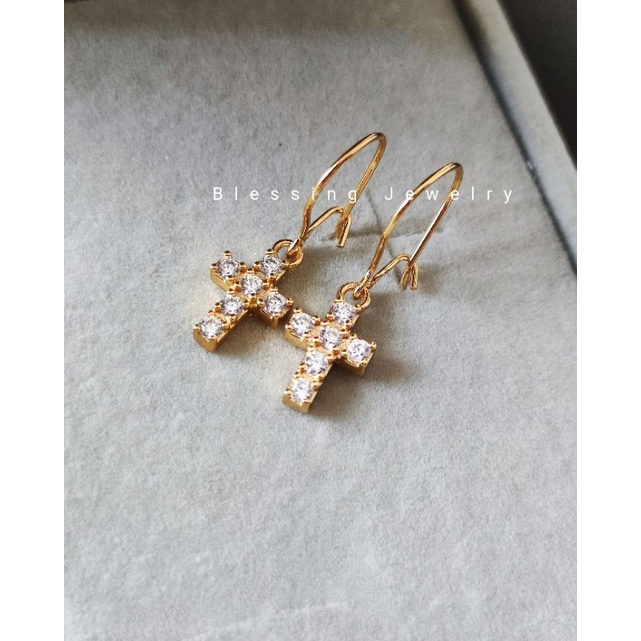 Anting Jurai Permata Salib Xuping Emas Wanita