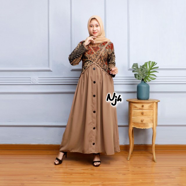 Sb04 Gamis Batik Mix Wolfis Premium Quality