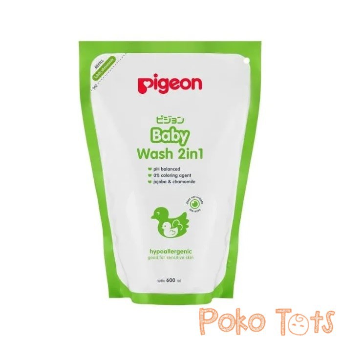 Pigeon Baby Wash 2in1 600ml Sabun Anak Hair &amp; Body Wash Pouch Refill WHS