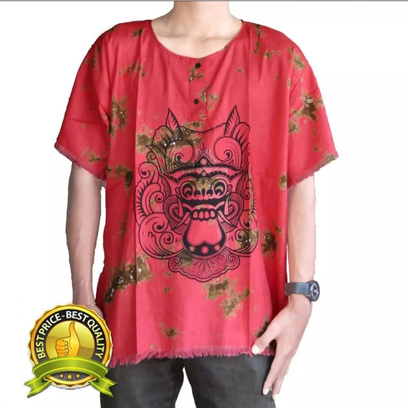 BAJU BALI BARONG PRIA WANITA DEWASA KAOS POLOS KAOS BARONG BALI Atasan Wanita KAOS OVERSIZE