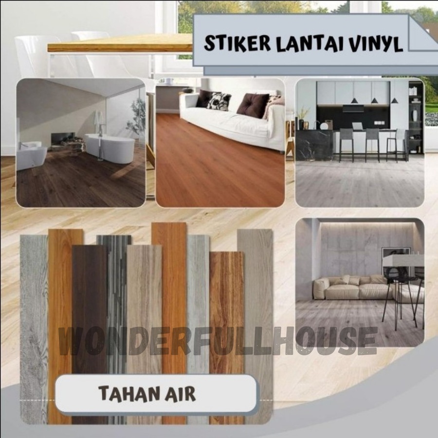 Wallpaper Lantai Vinyl Motif Kayu Stiker Lantai Vinyl