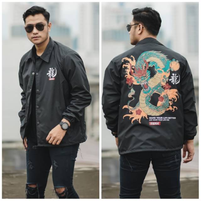 KMO JAKET COACH PRIA PREMIUM NAGA BARONG / JAKET PARASUT COAH PRIA