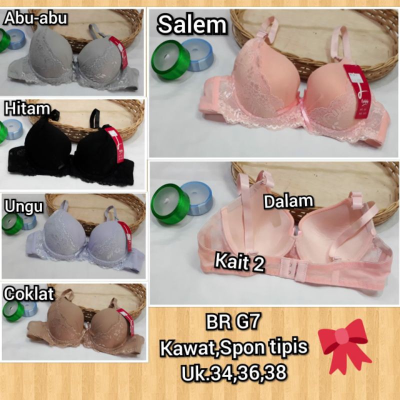 BH atau bra kawat spon tipis BR G7 Uk.34,36,38