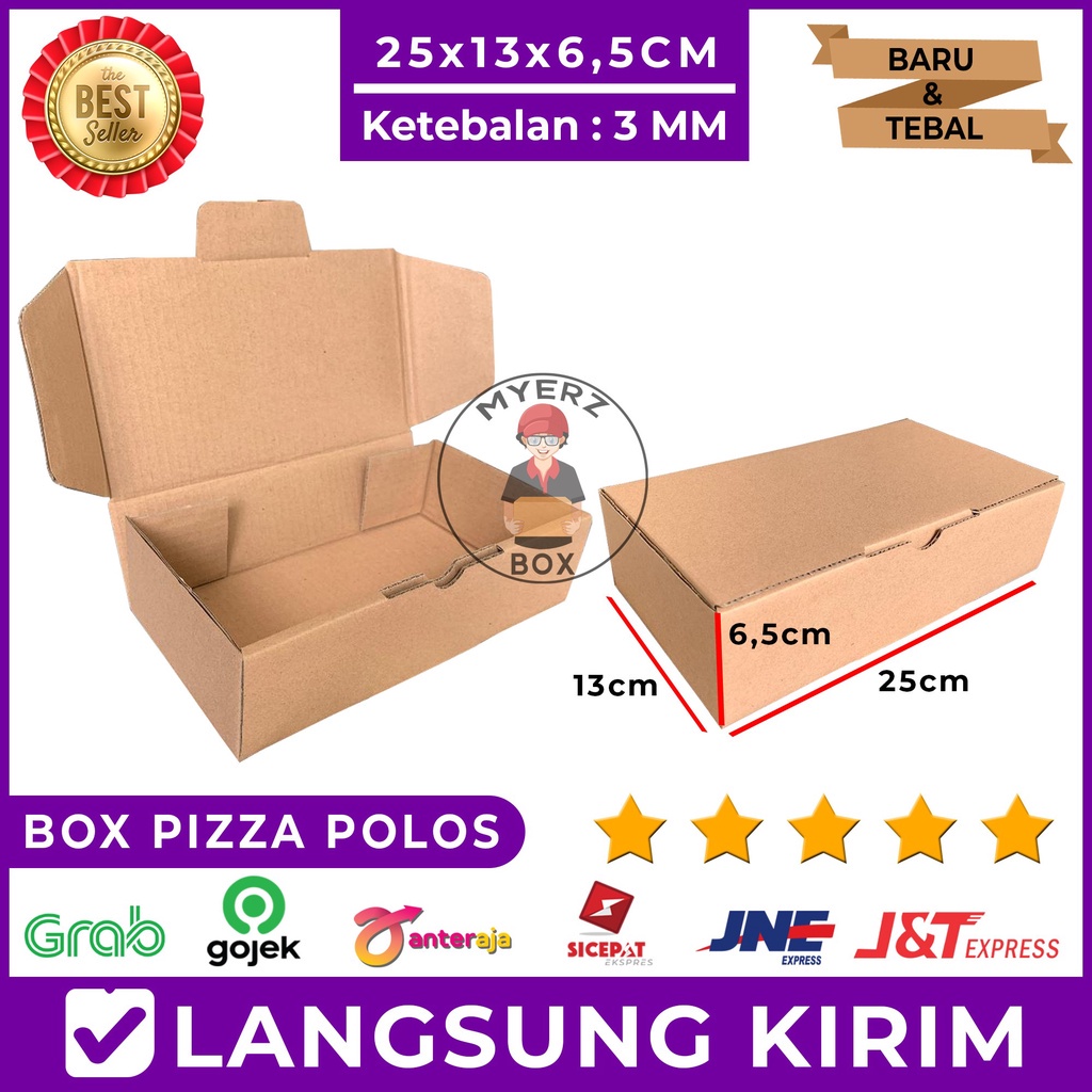 

Kardus Die Cut Pizza Polos 25X13X6,5 Cm Single Wall, Tebal 3 MM