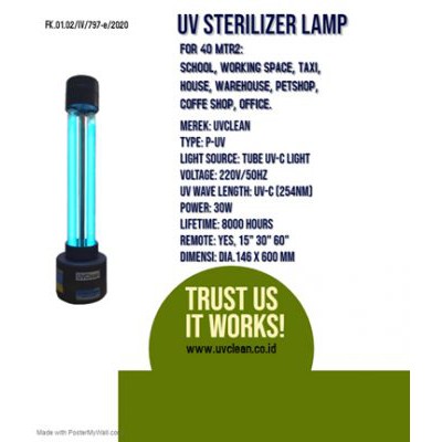Lampu UV Clean Portable 30W