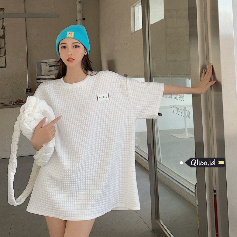 Kaos Putih Lengan Pendek Wanita Oversize Korean Style T-shirt Atasan