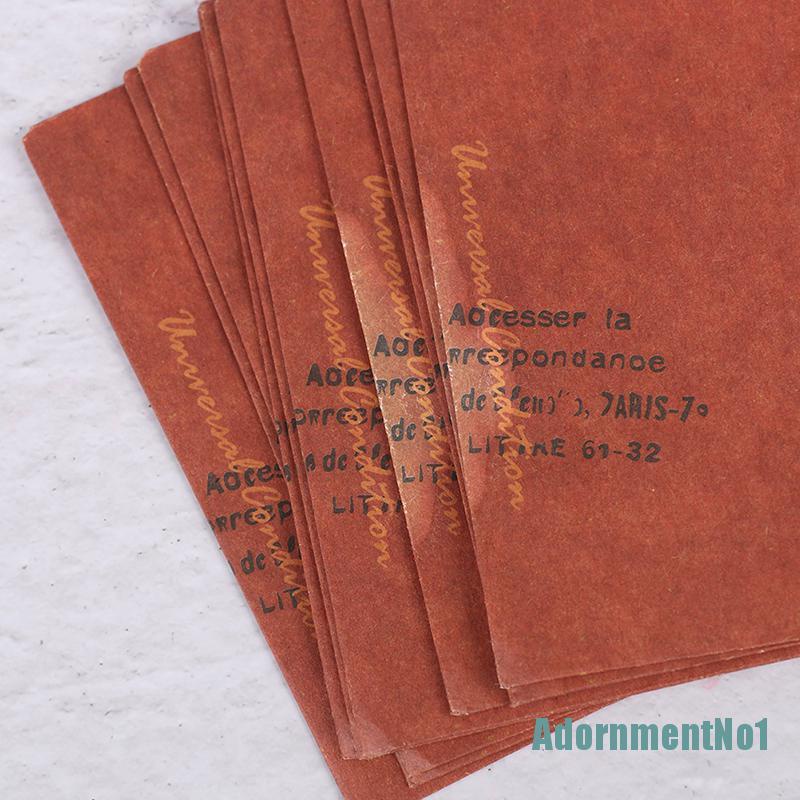 (AdornmentNo1) 10pcs Amplop Kertas Kraft Motif Print Tulisan Gaya Vintage / Retro