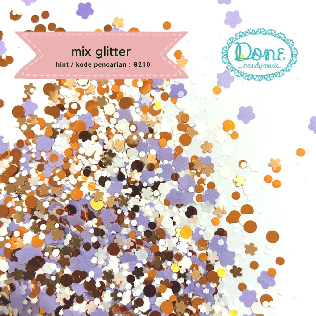 Done handymade mix glitter bunga nail art flower glitter slime G210