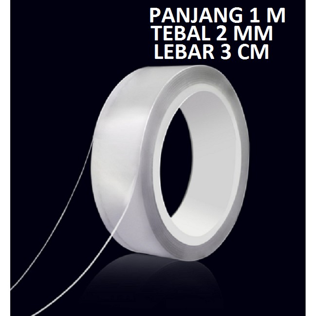 

1 Meter T2MM*L3CM Lem Double Lakban 2 Sisi Bening Solatip Anti Air