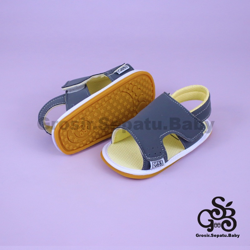 sandal bayi sepatu bayi sendal bayi laki laki perempuan prewalker bayi  umur 2 - 12 bulan model casual S01 polos ABU ringan  fleksibel &amp; Anti Slip