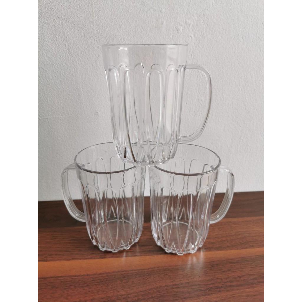 Gelas Plastik Ovale 400 ml Mug Gelas Plastik Bening