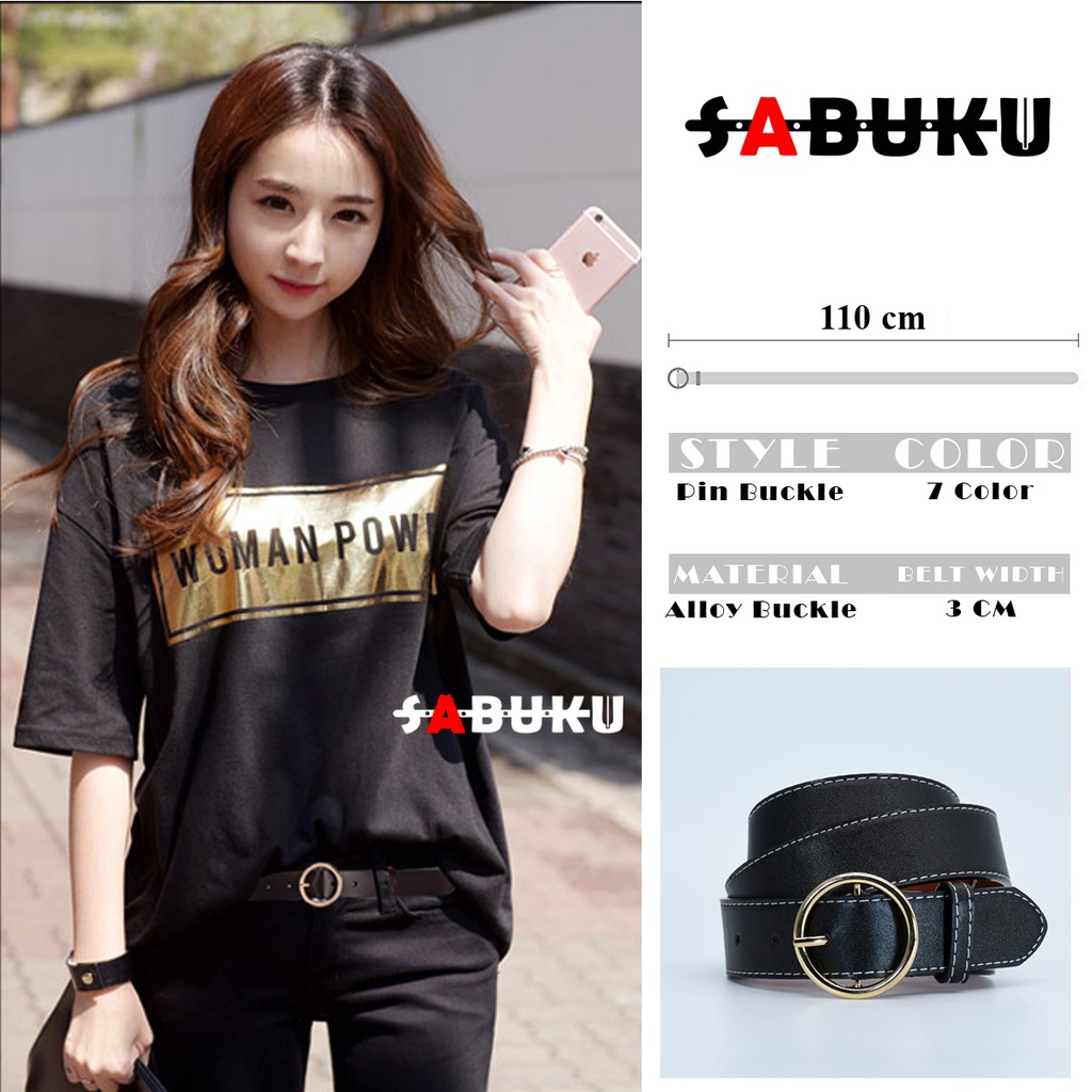 Ikat Pinggang Wanita Model Korea Sabuk Wanita Ring Belt Fashion PU Kulit  Women Belt-011