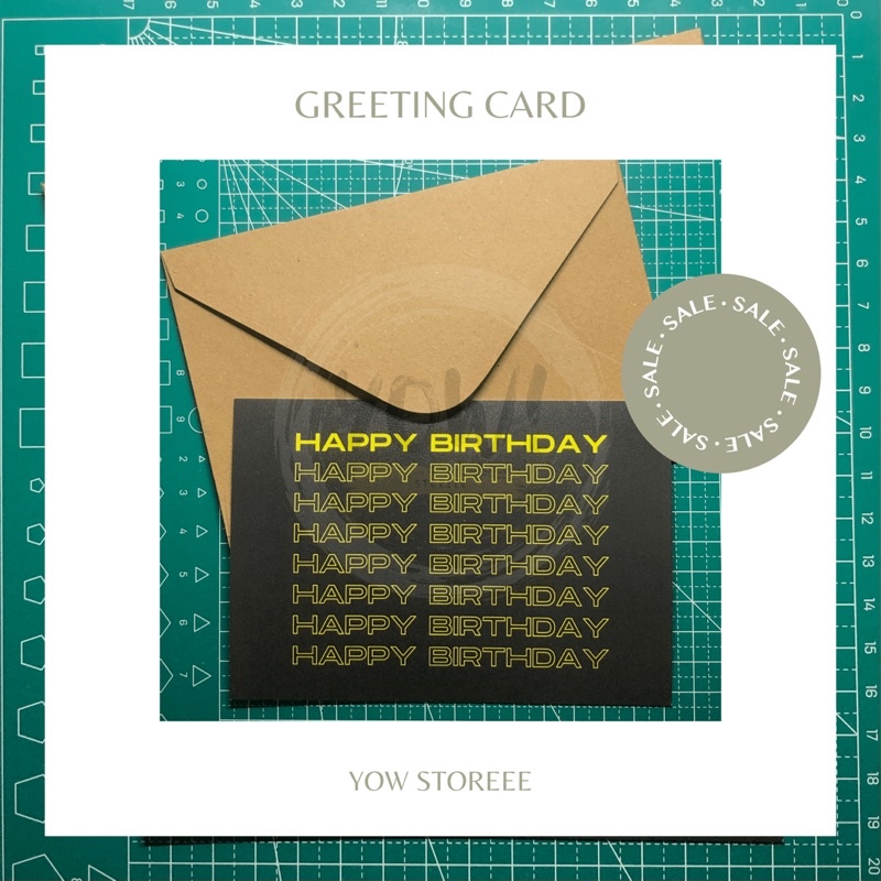 

[YOW CARD] Kartu Ucapan dengan Amplop Kraft Coklat / Greeting Card with Brown Kraft Envelope - Happy Birthday / HBD / Selamat Ulang Tahun / Met Ultah Edition - YOW STOREEE