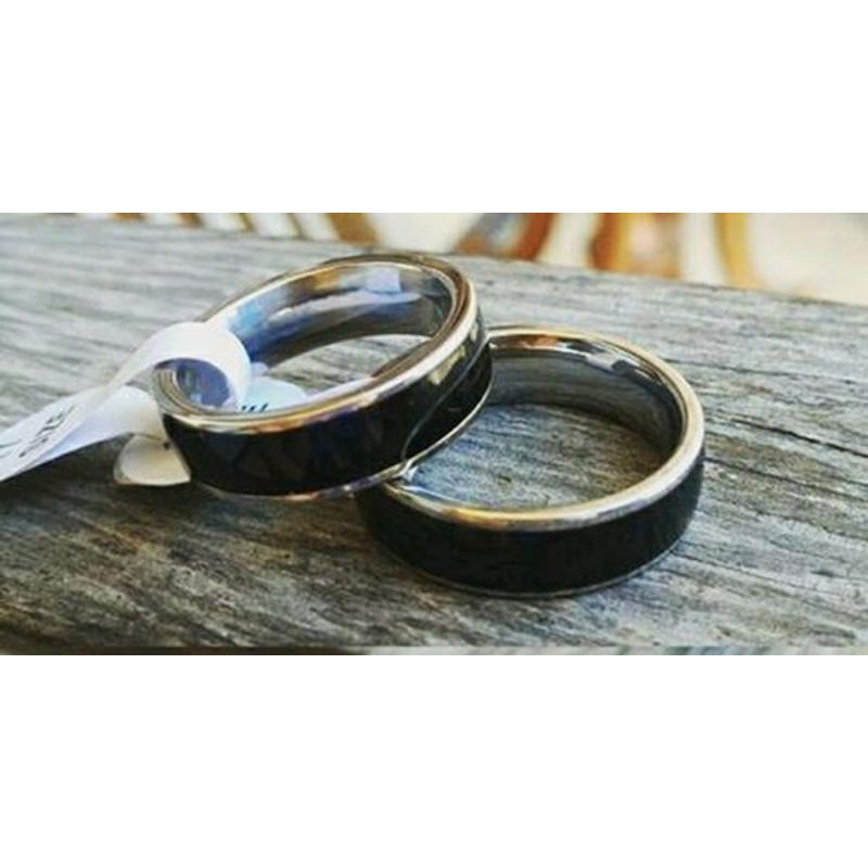 cincin couple titanium sepasang lapisan emas