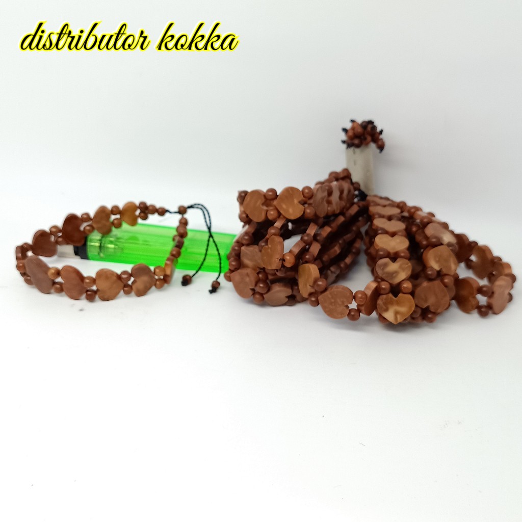 ( SUPER MURAH ) Harga grosir 10 pcs gelang Kokka kaukah love full  coklat