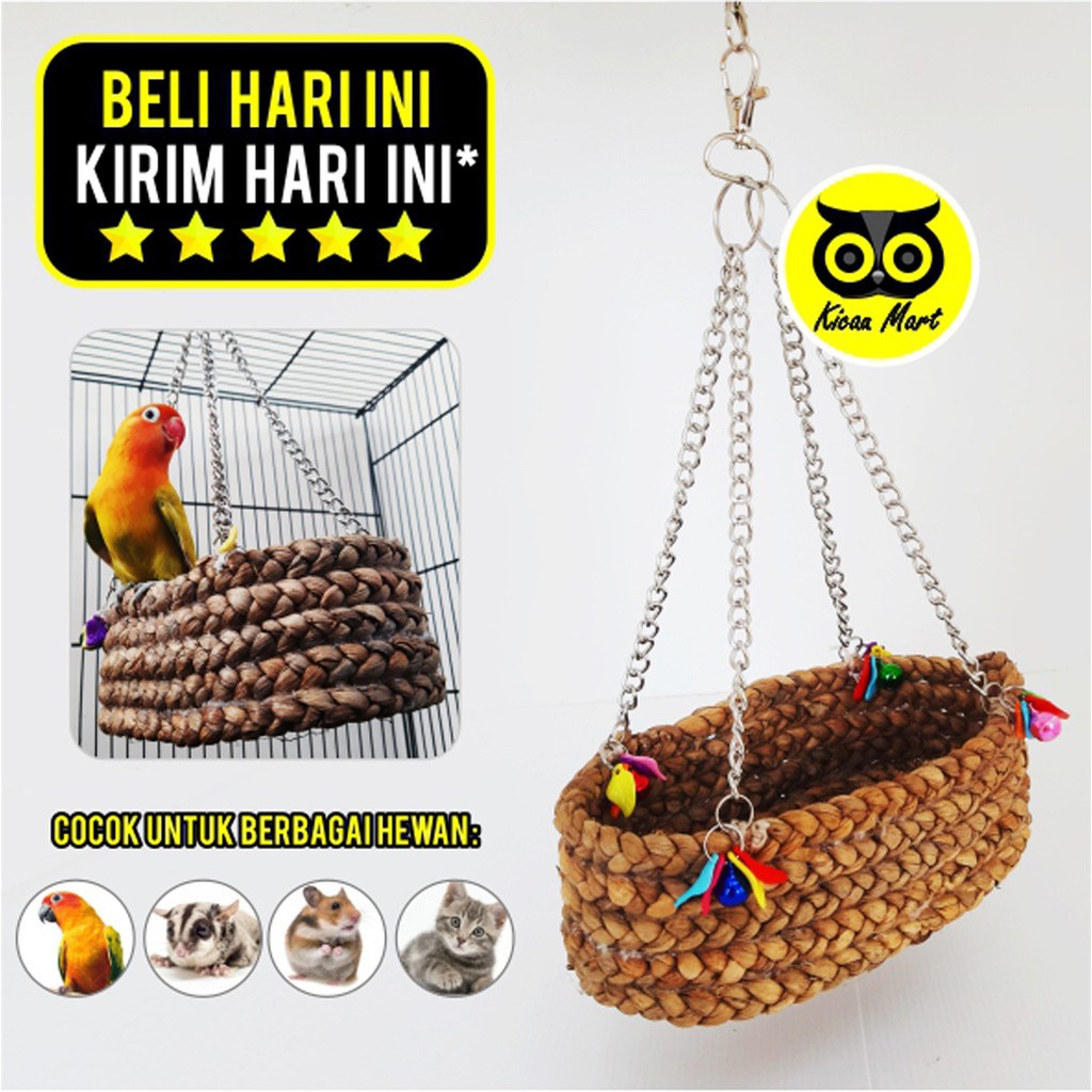 MAINAN BURUNG AYUNAN HAMMOCK HAMOK TEMPAT TIDUR SUGAR GLIDER MAINAN LOVEBIRD ANAK KUCING KITTEN HMCEG