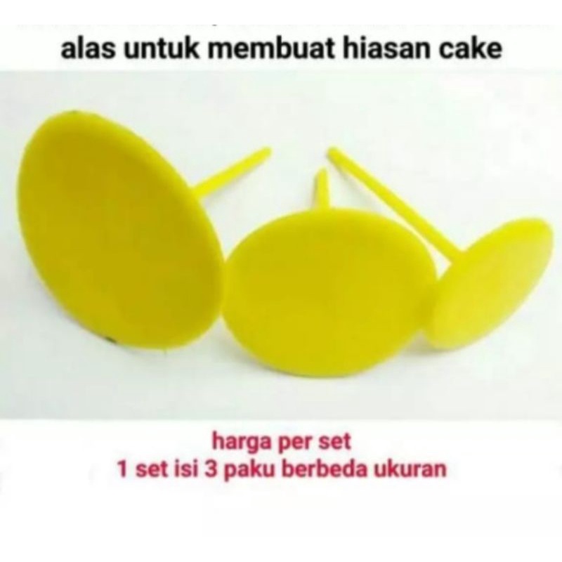 Paku mawar plastik 1 set isi 3 pcs/Paku mawar penghias kue