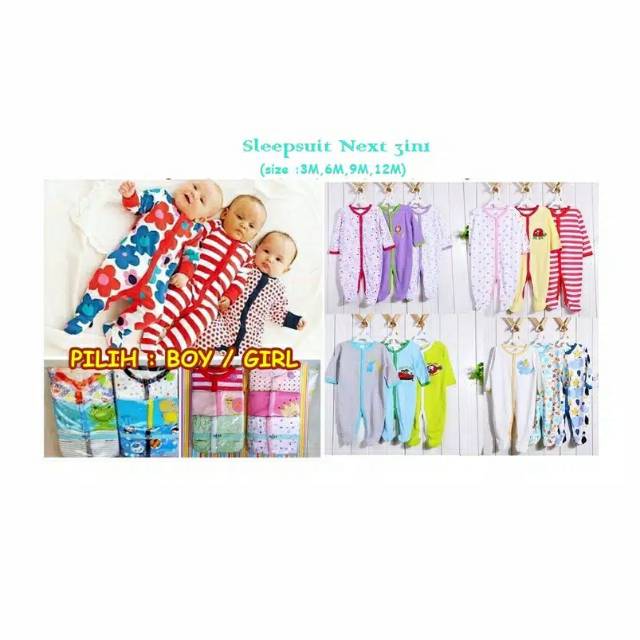 Sleepsuit 3in1 / sleepsuit baby 3in1 / sleepsuit tutup kaki