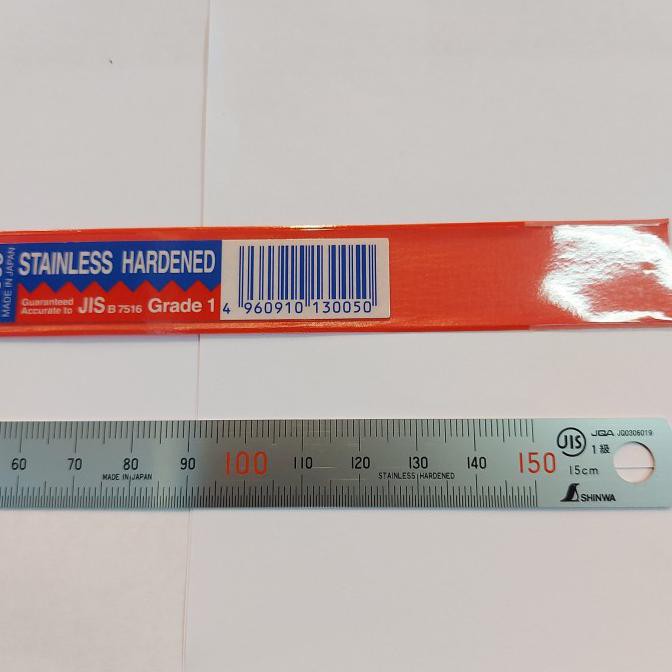 

⍣ Penggaris Stainless Steel 150Mm/15Cm Merk Shinwa(Japan) ✭