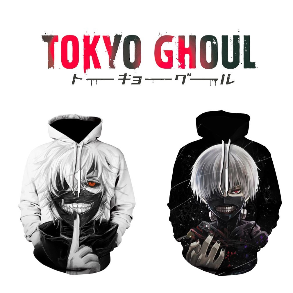 Sasuke.id / SWEATER ZIPPER HOODIE KANEKI TOKYO GHOUL ANAK2 DAN DEWASA / ANIME TOKYO GHOUL KEN KANEKI ANIME MOTIF MATA MERAH ANAK ANAK KREN TERLARIS