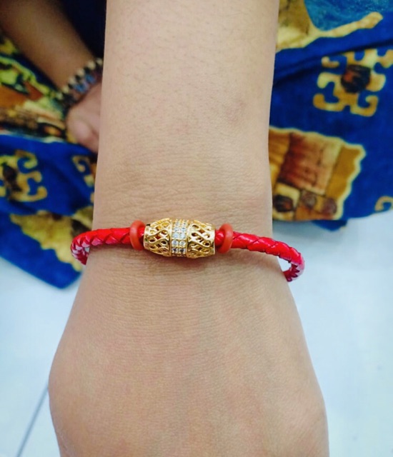 Gelang tangan wanita / xuping / yaxiya / lapis emas / gelang rajut kulit