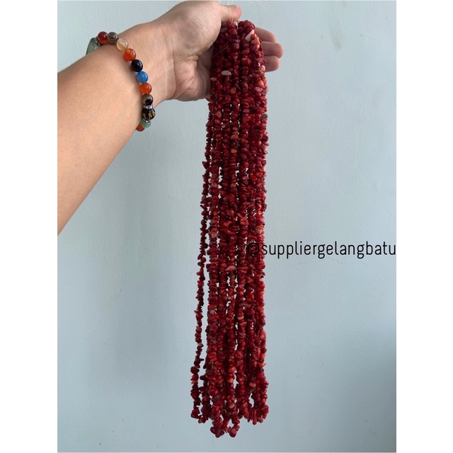 kerikil kerang MERAH MAROON 1cm bahan batu campuran aksesoris warna