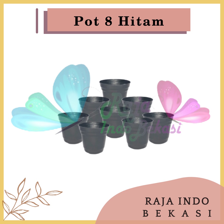 Pot plastik hitam murah ukuran 8cm 8 cm pot bunga plastik kaktus vas bungan kecil hitam