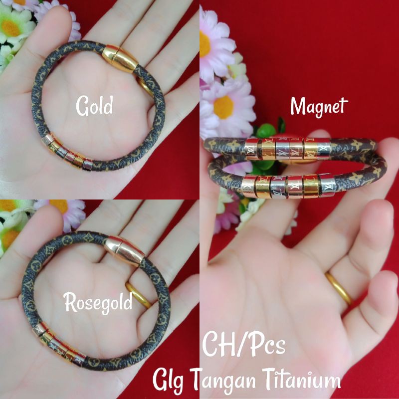 GELANG TANGAN LV MAGNET TITANIUM