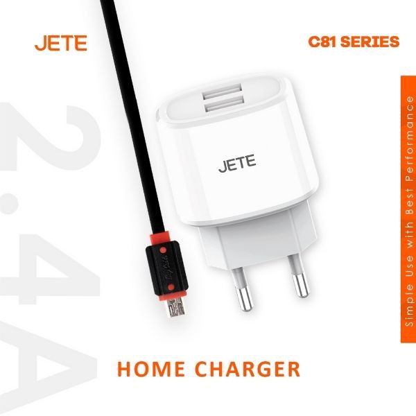 Adapter Charger &amp; Kabel Micro Fast Charging JETE C81 - Garansi Resmi 12 Bulan