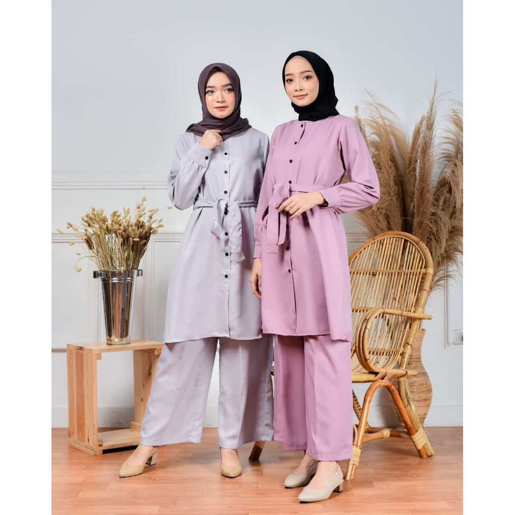 SETELAN AGNES / GAMIS MUSLIMAH  / LONG DRESS / FASHION MUSLIMAH / GAMIS MURAH TERBARU / HARGA GROSIR