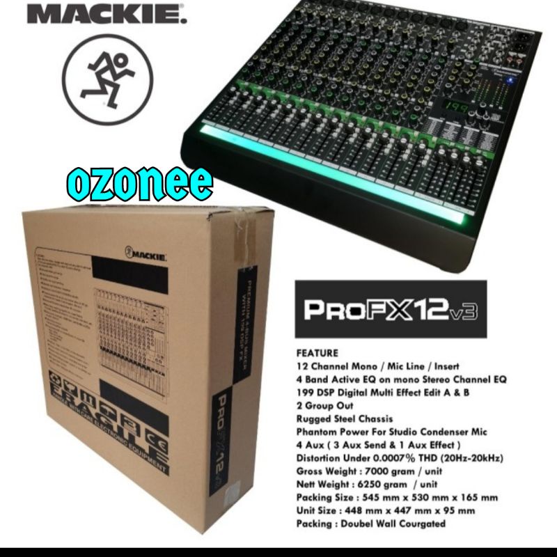 MIXER AUDIO MACKIE PRO FX12V3 PRO FX 12 V3 12 CHANNEL