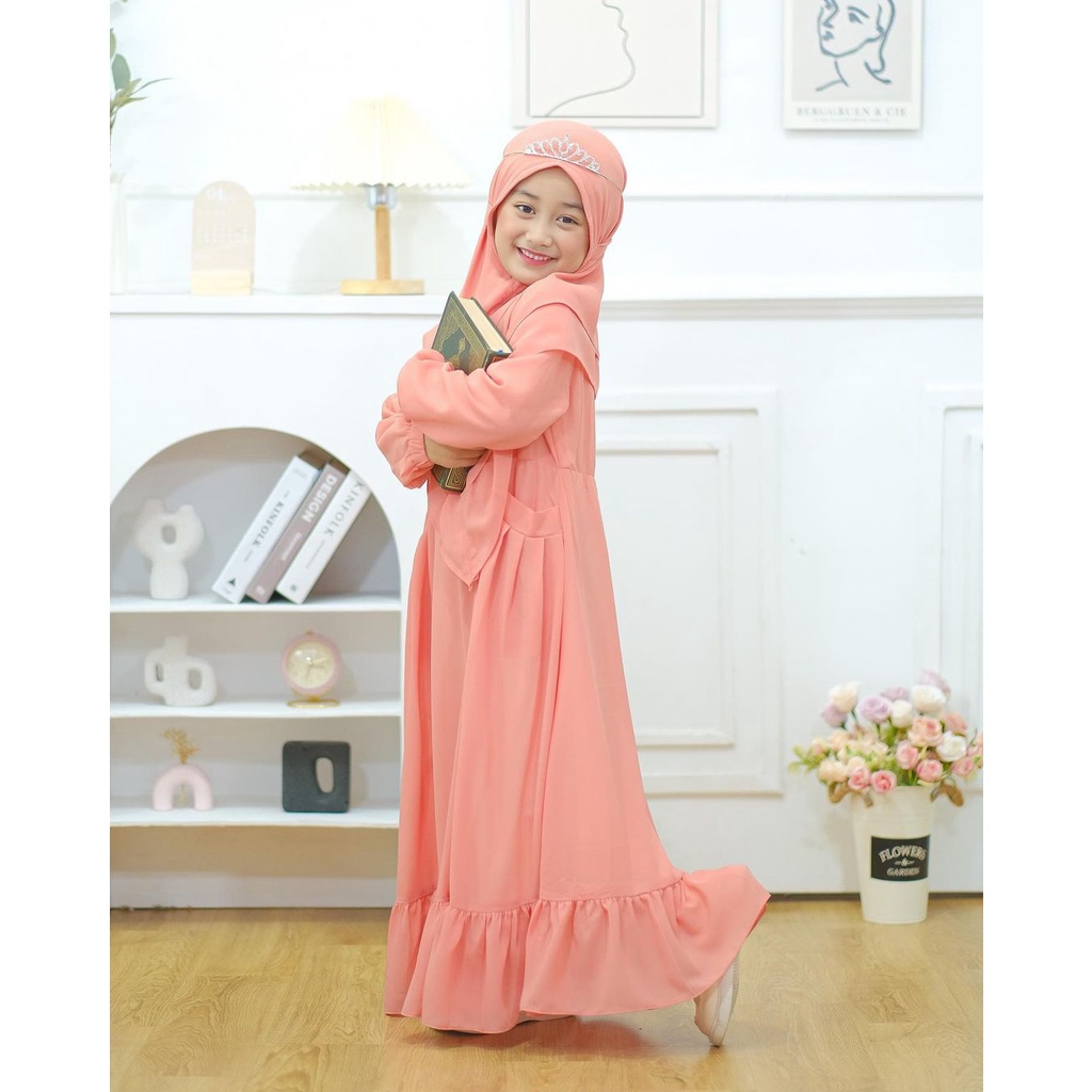 Grosir GAMIS ANAK PEREMPUAN GAMIS SYARI MAXI PLAN ORIGINAL MATATIN KANCING Elegan