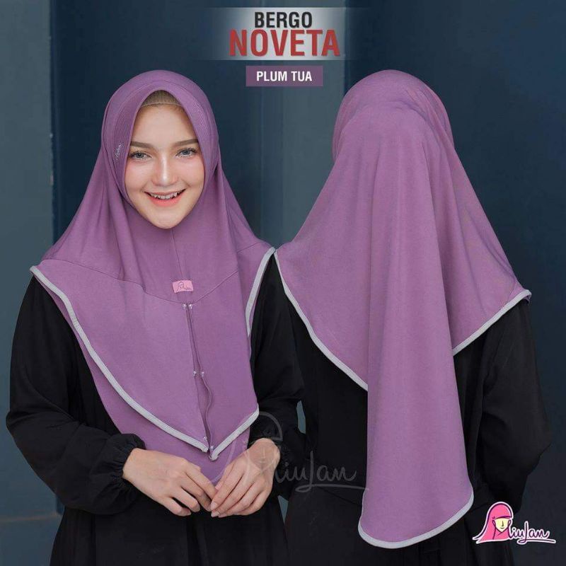 Bergo NOVETA Miulan|Kerudung Kudung Jilbab Bergo Instan Jersey