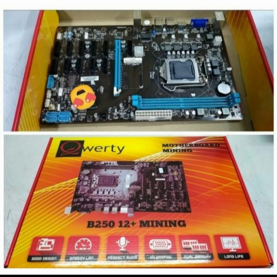 MOTHERBOAD Mining TB-B250 BTC PRO Qwerty Lga 1151 support 12 vga