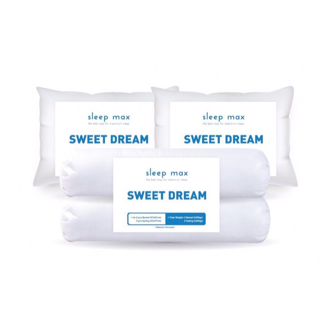 sleep max sweet dream 2 pillows & 2 bolsters