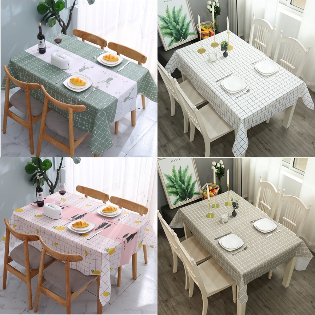 Taplak Meja Makan Anti Air Cover Meja Plastik Waterproof Table Cloth