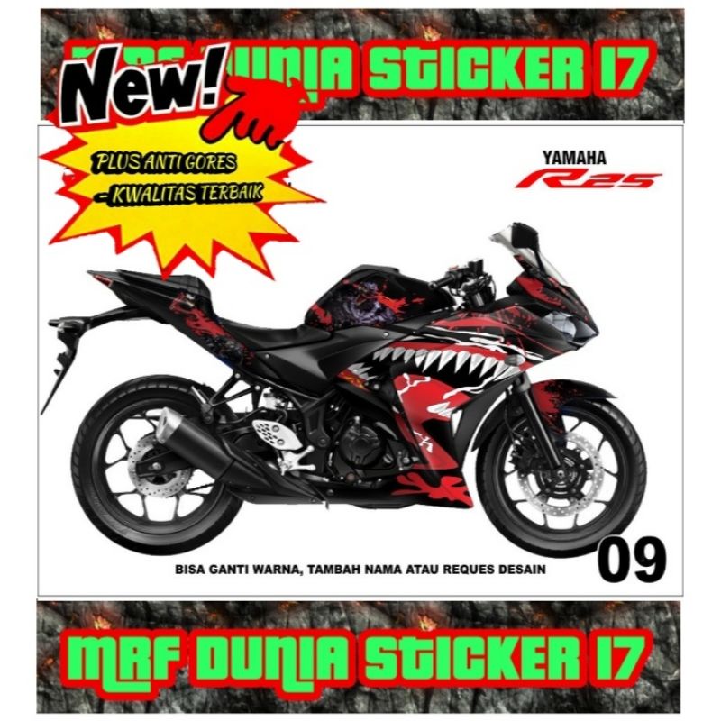 Sticker decal Yamaha R25 Full Body dekal Yamaha R25 Stiker Decal Yamaha R25 Modif 09