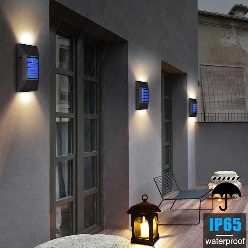 TD - CGH Everso Lampu Solar LED Outdoor Wall Warm White 2 PCS Waterproof - L30