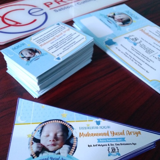 PAKET UNDANGAN AQIQAH/ TASYAKURAN + KARTU UCAPAN + KARTU KEMBANG TELOR (BONUS BIO BAYI) V1.1