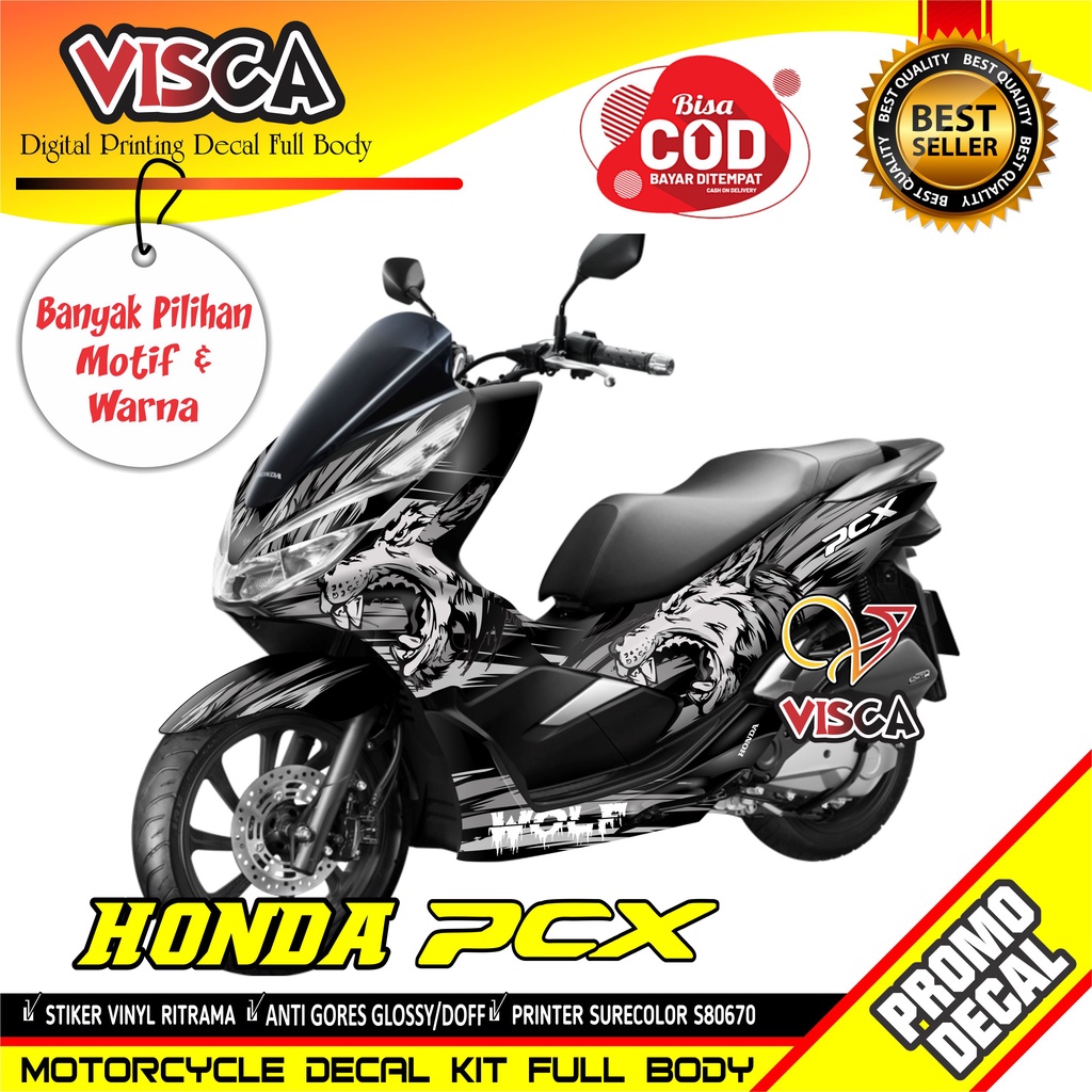 Decal PCX new Full Body Stiker PCX Striping PCX full body Sticker PCX Full Blok motif Doraemon wolf 