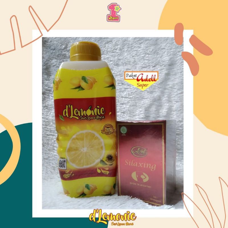 Paket Pelangsing  adel super 30 hari (lemon 500 ml+  apel super 30 kapsul)