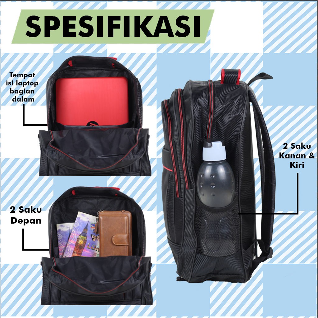 OBRAL TAS POLO Ransel Laptop Sekolah Kuliah Kerja Kantor Pria Wanita Backpack Murah Cowok Cewek