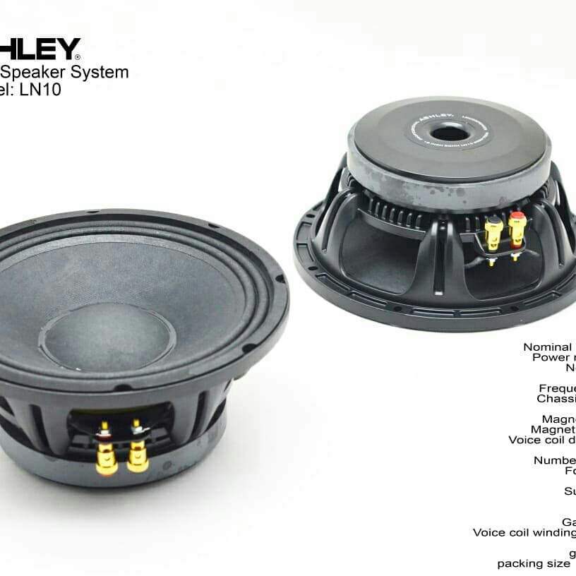 Speaker Ashley LN10 LN 10 Woofer 10inch